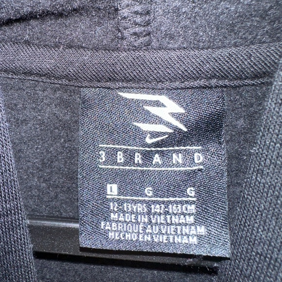 NWT NIKE 3BRAND Boys Black Hoodie Focus - Picture 4 of 4